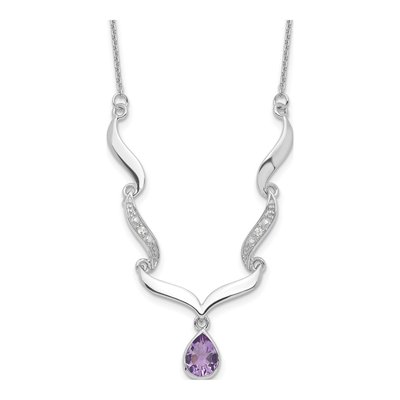 Sterling Silver Amethyst & White Topaz Necklac Necklace