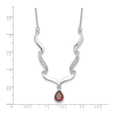 Sterling Silver Garnet & White Topaz Necklace – view 4