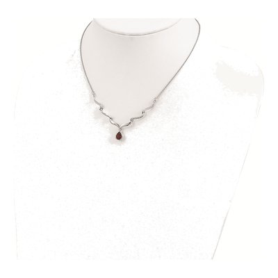 Sterling Silver Garnet & White Topaz Necklace – view 5