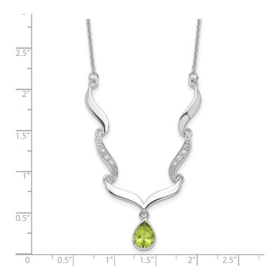 Sterling Silver Peridot & White Topaz RH Necklace – view 4