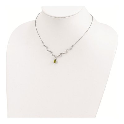 Sterling Silver Peridot & White Topaz RH Necklace – view 5