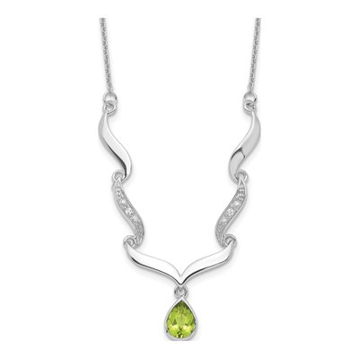 Sterling Silver Peridot & White Topaz RH Necklace