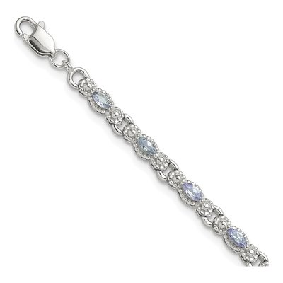 Sterling Silver Tanzanite Natural Bracelet