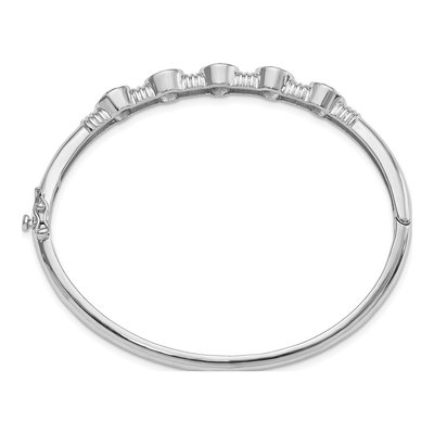 Sterling Silver Amethyst Hinged Bangle Bracelet – view 2