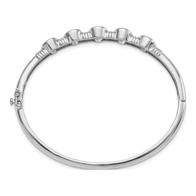 Sterling Silver Swiss Blue Topaz Hinged Bangle Bracelet – view 2