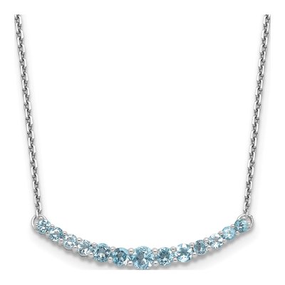 Sterling Silver Swiss Blue Topaz Pendant Necklace