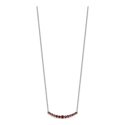 Sterling Silver Garnet Pendant Necklace – view 3
