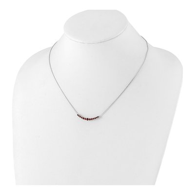 Sterling Silver Garnet Pendant Necklace – view 4