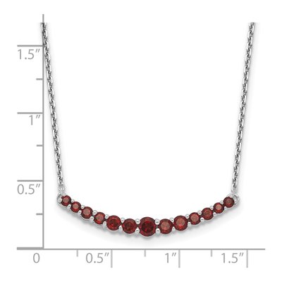 Sterling Silver Garnet Pendant Necklace – view 5