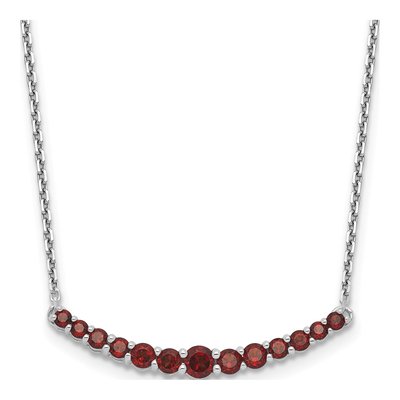 Sterling Silver Garnet Pendant Necklace