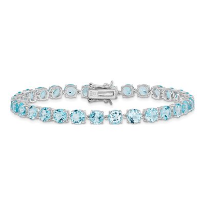 Sterling Silver Swiss Blue Topaz Bracelet – view 3
