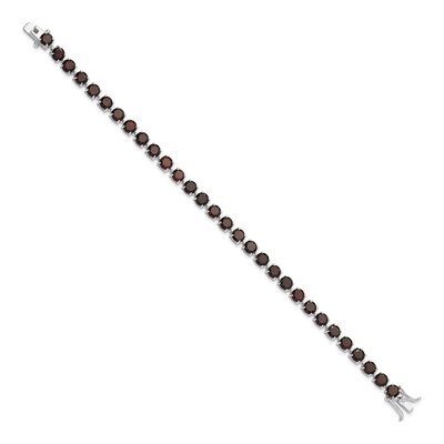 Sterling Silver Garnet Bracelet – view 2