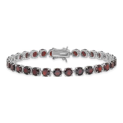 Sterling Silver Garnet Bracelet – view 3