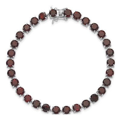 Sterling Silver Garnet Bracelet – view 4