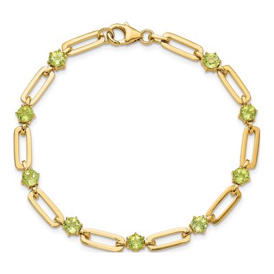 Gold-Plated Sterling Silver Peridot Paperclip Bracelet – view 5