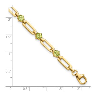 Gold-Plated Sterling Silver Peridot Paperclip Bracelet – view 6