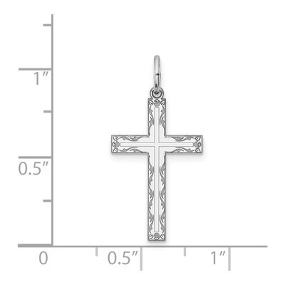 Sterling Silver Laser Cut Cross Pendant – view 5