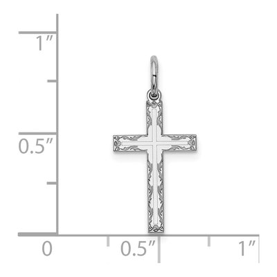 Sterling Silver Laser Cut Cross Pendant – view 5
