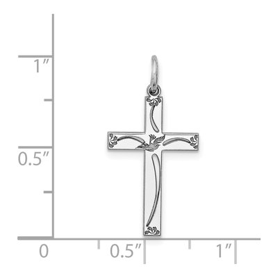 Sterling Silver Laser Cut Cross Pendant – view 5