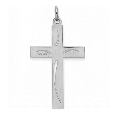 Sterling Silver Laser Cut Cross Pendant – view 4