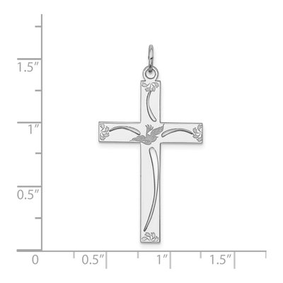 Sterling Silver Laser Cut Cross Pendant – view 5