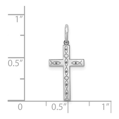 Sterling Silver Laser Cut Cross Pendant – view 5