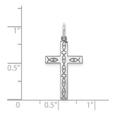 Sterling Silver Laser Cut Cross Pendant – view 5