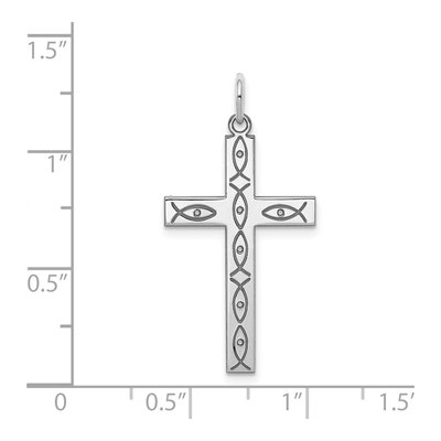 Sterling Silver Laser Cut Cross Pendant – view 5