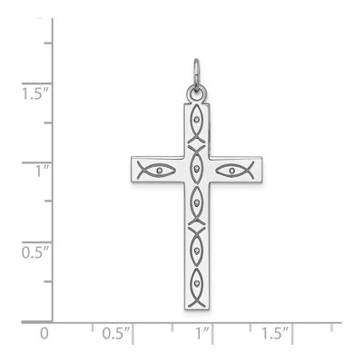 Sterling Silver Laser Cut Cross Pendant – view 5