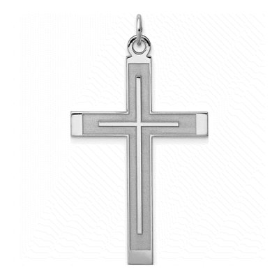 Sterling Silver Laser-Cut Cross Pendant
