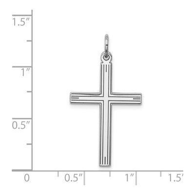 Sterling Silver Laser Cut Cross Pendant – view 5