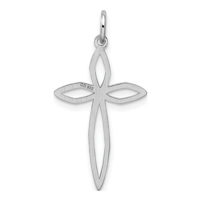 Sterling Silver Laser Cut Cross Pendant – view 4