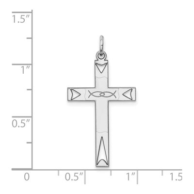 Sterling Silver Laser Cut Cross Pendant – view 4