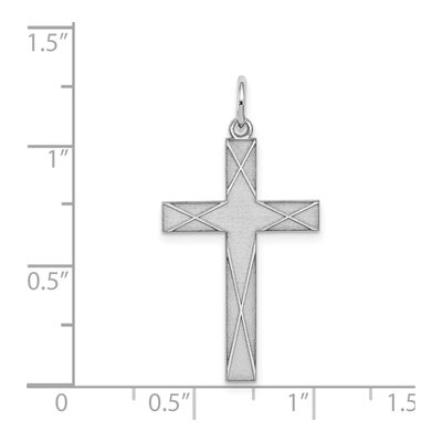 Sterling Silver Laser Cut Cross Pendant – view 4