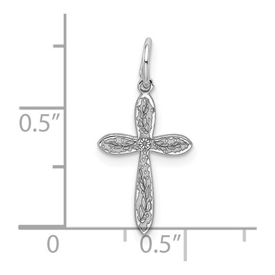 Sterling Silver Laser Cut Cross Pendant – view 5