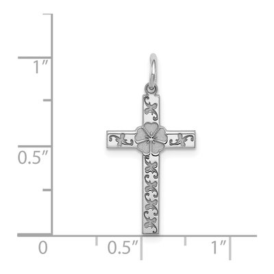 Sterling Silver Laser Cut Cross Pendant – view 4