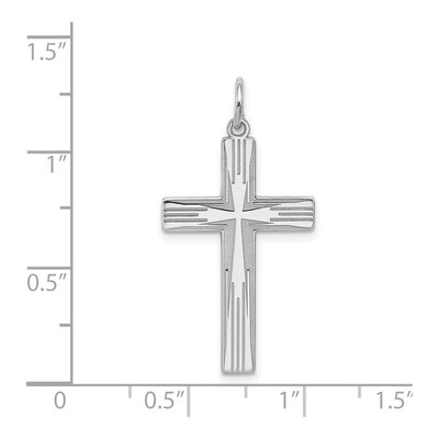 Sterling Silver Laser Cut Cross Pendant – view 4