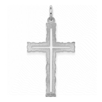 Sterling Silver Laser Cut Cross Pendant – view 5