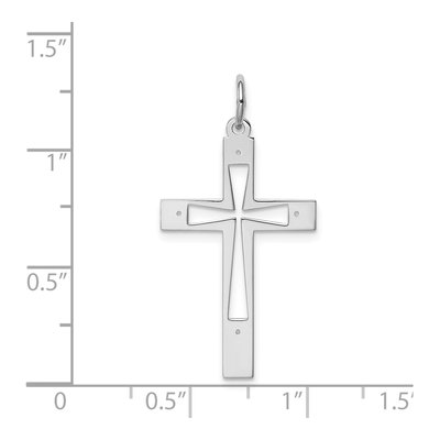 Sterling Silver Laser Cut Cross Pendant – view 4