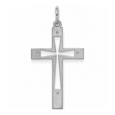 Sterling Silver Laser Cut Cross Pendant – view 5