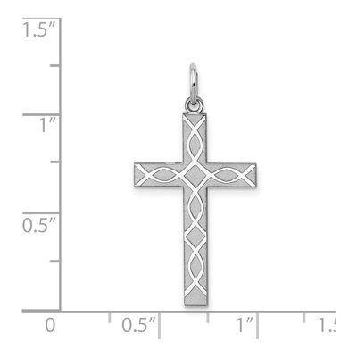 Sterling Silver Laser Cut Cross Pendant – view 4