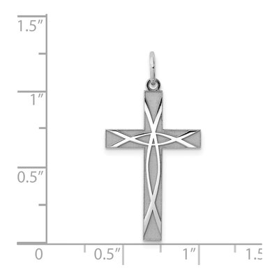 Sterling Silver Laser Cut Cross Pendant – view 4