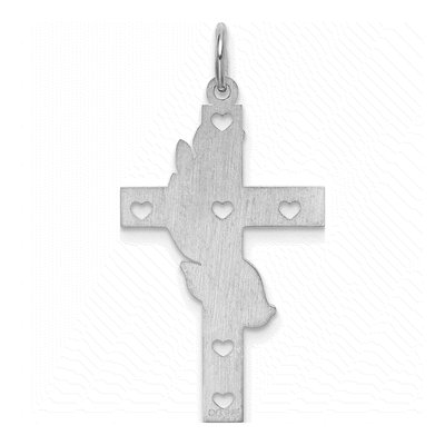 Sterling Silver Laser Cut Cross Pendant – view 5
