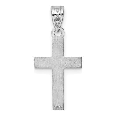 Sterling Silver Blue Enamel Cross Pendant – view 5