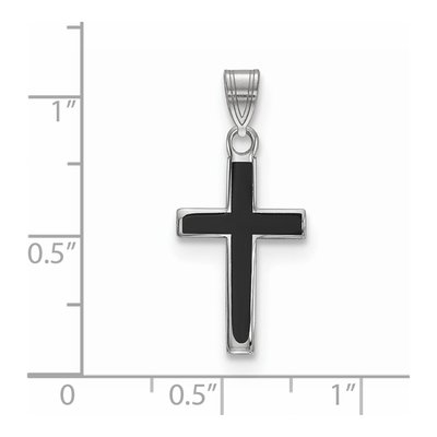 Sterling Silver Black Enamel Cross Charm – view 5