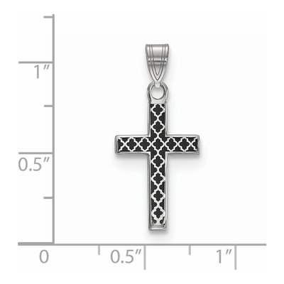 Sterling Silver Black Enamel Cross Charm – view 5