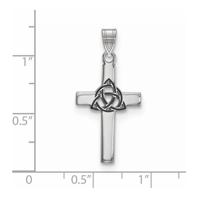 Sterling Silver Black Enamel Trilogy Cross Charm – view 4