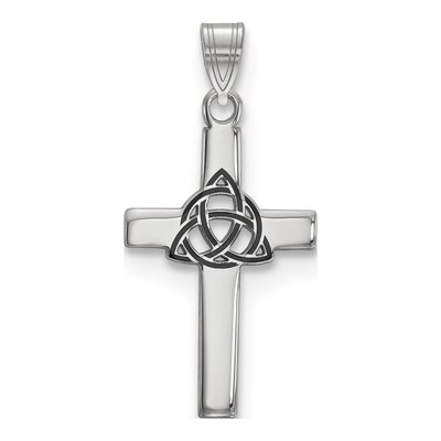 Sterling Silver Black Enamel Trilogy Cross Charm