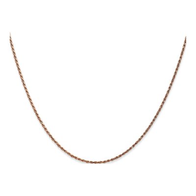 14K Rose Gold 1mm Diamond-Cut Rope Chain – view 3