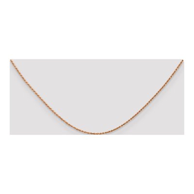 14K Rose Gold 1mm Diamond-Cut Rope Chain – view 5